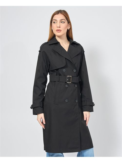 Yes Zee women's double-breasted trench coat with belt YES ZEE | O402-KZ000801